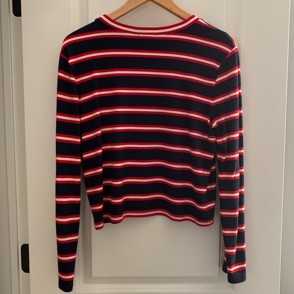 Halogen: Striped Long Sleeve Crew Neck Top - Picture 3 of 14